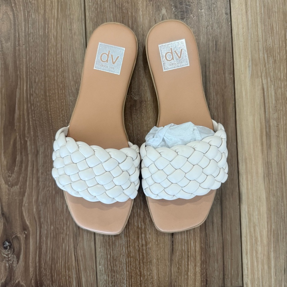DV by Dolce Vita “Mindy” Braided Slide Sandals – Ivory (Size 7) New In Box